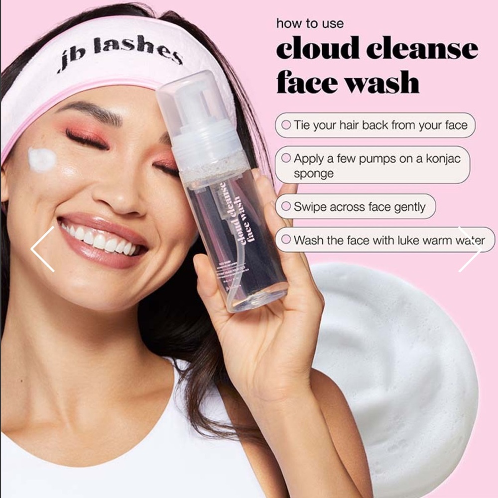 JB Lashes Cloud Cleanse Face Wash Cleanser, Full Size Brand New